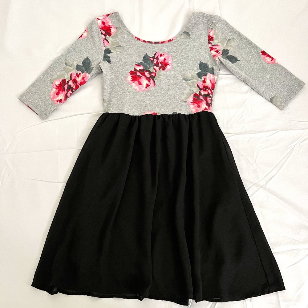 H&M Floral Elbow Sleeve Dress US 6